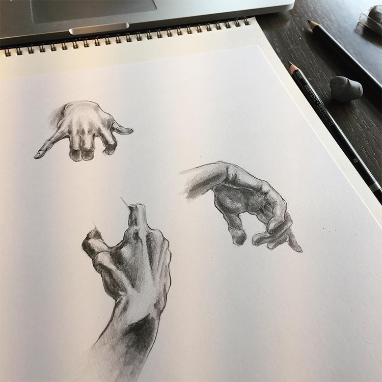 Realism practice in sketchbook