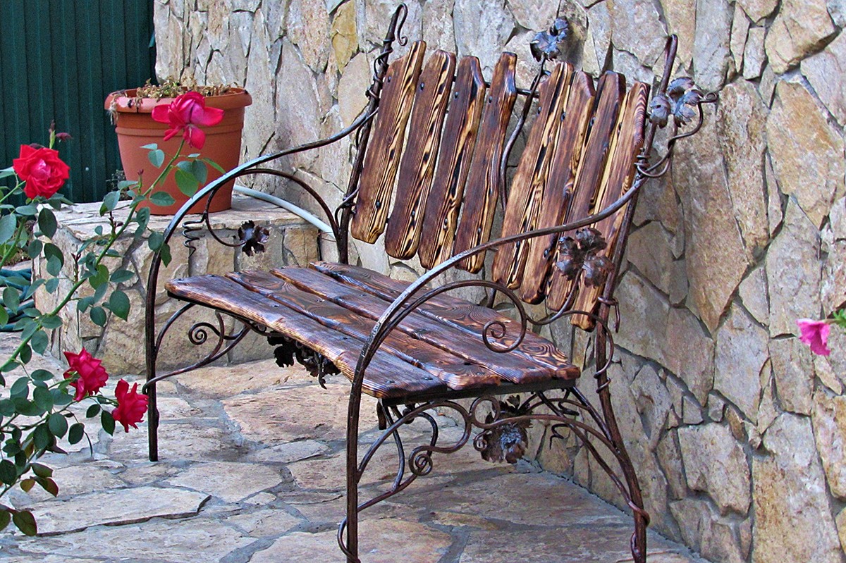 кованые скамейки французский стиль