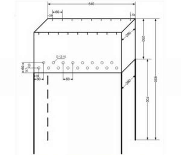 Чертеж стандартного стационарного мангала