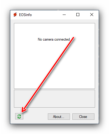 Начать подключение для проверки пробега камеры Canon посредством EOSINFO