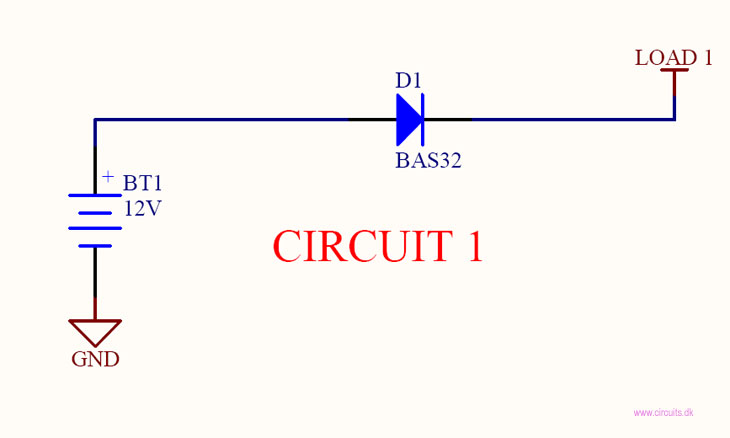 Revers battery protection using a simple diode