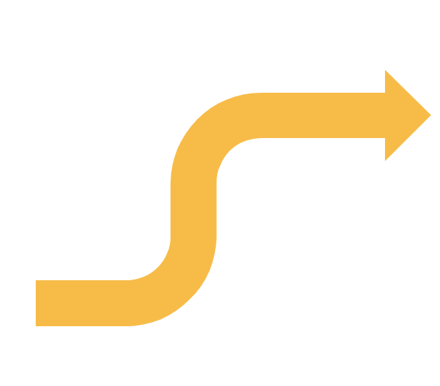 Curving directional arrow, curving directional arrow,