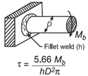 Weld Shear Stress for Applied Bending Moment