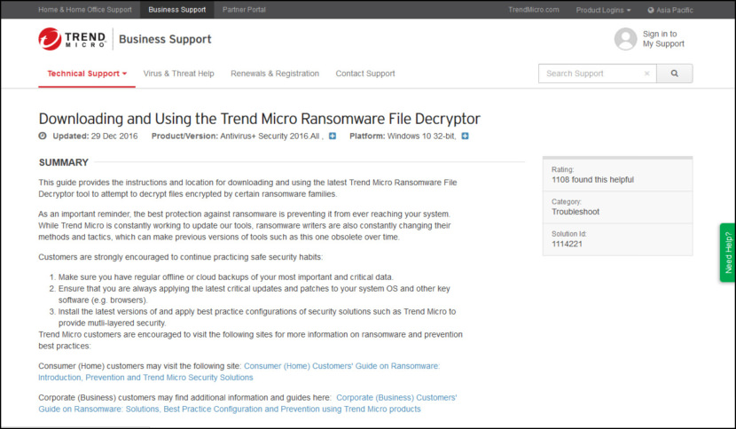 Trend Micro Ransomware File Decryptor