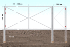 Установка столбов под ворота своими руками